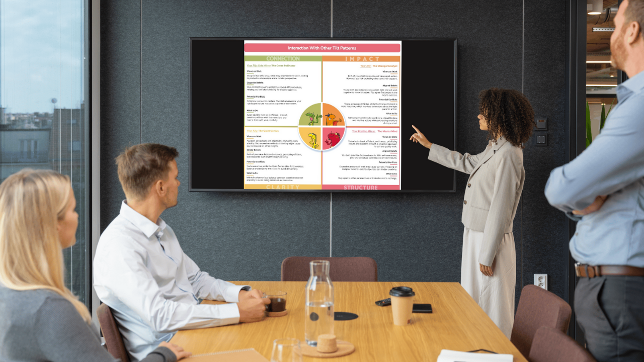 Team reviewing Tilt patterns in a conference room